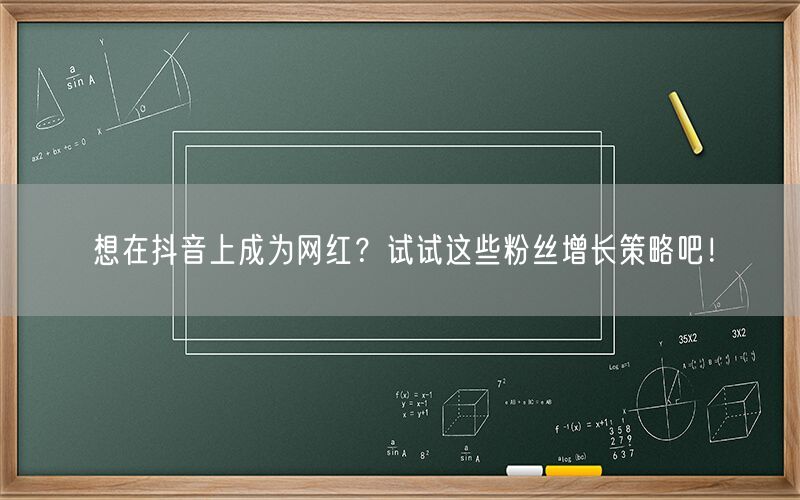 想在抖音上成为网红？试试这些粉丝增长策略吧！